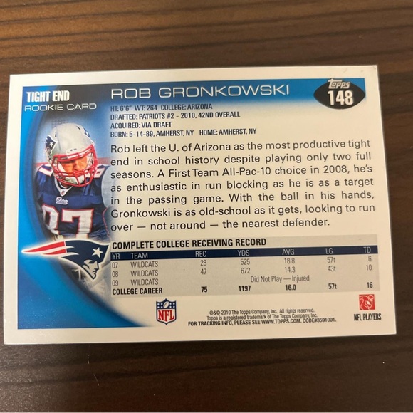 Topps Rob Gronkowski Rookie Card - Picture 2 of 2